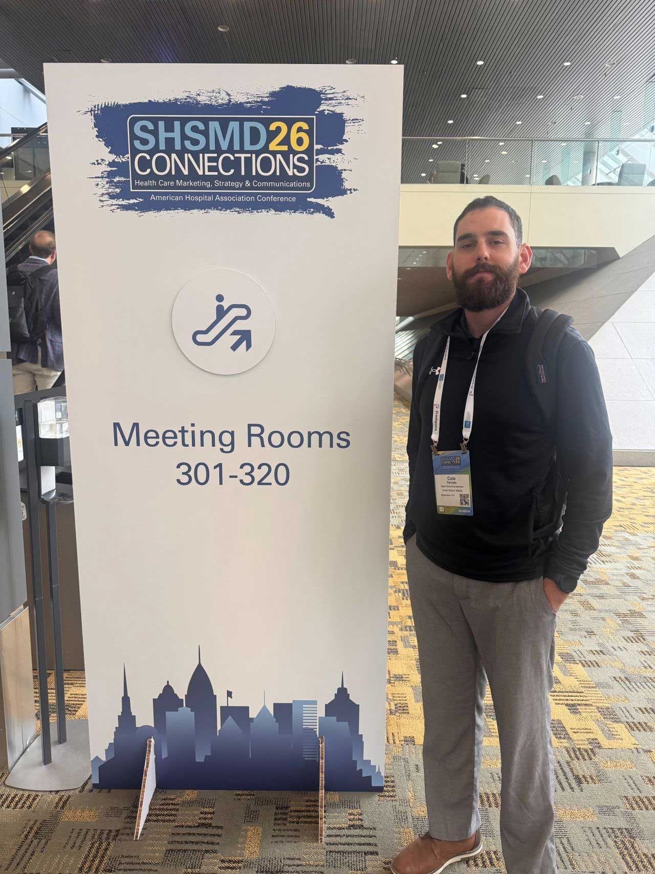 IAM team member Cole Pancake at SHSMD Connections 2026