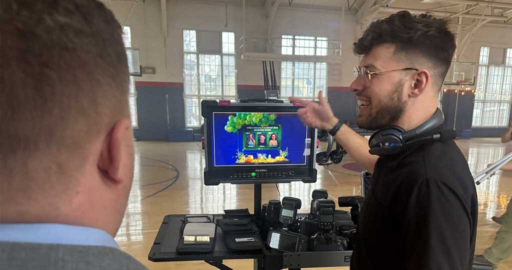 On set of video production